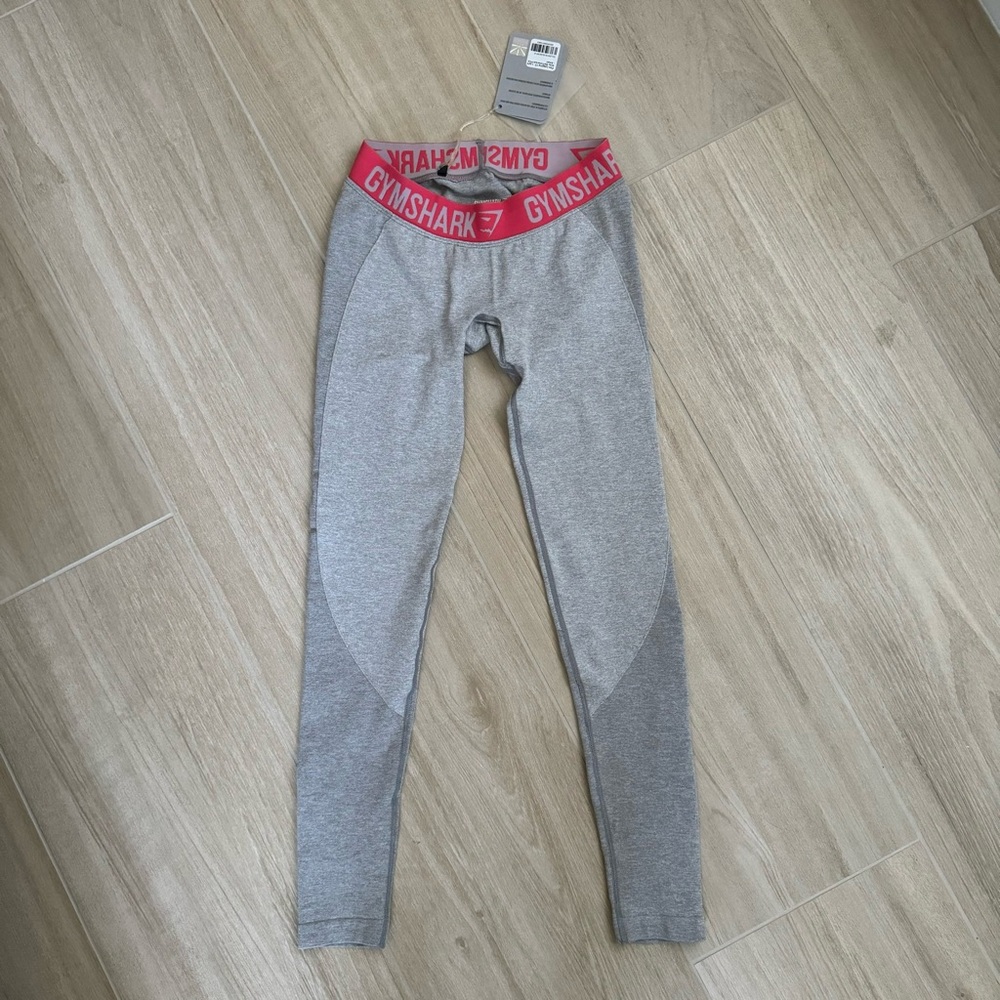 Gymshark Flex Leggings V3 light grey marl/sherbet pink Small BNWT